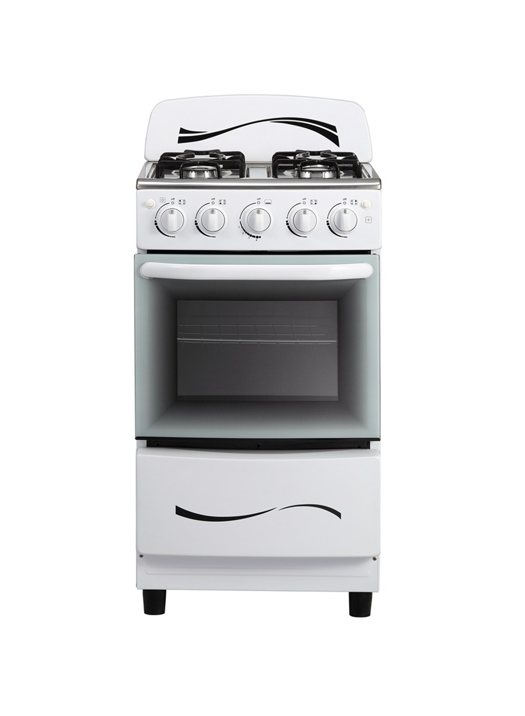 20 Inches Wide Stainless Freestanding 4 Gas Burners Oven